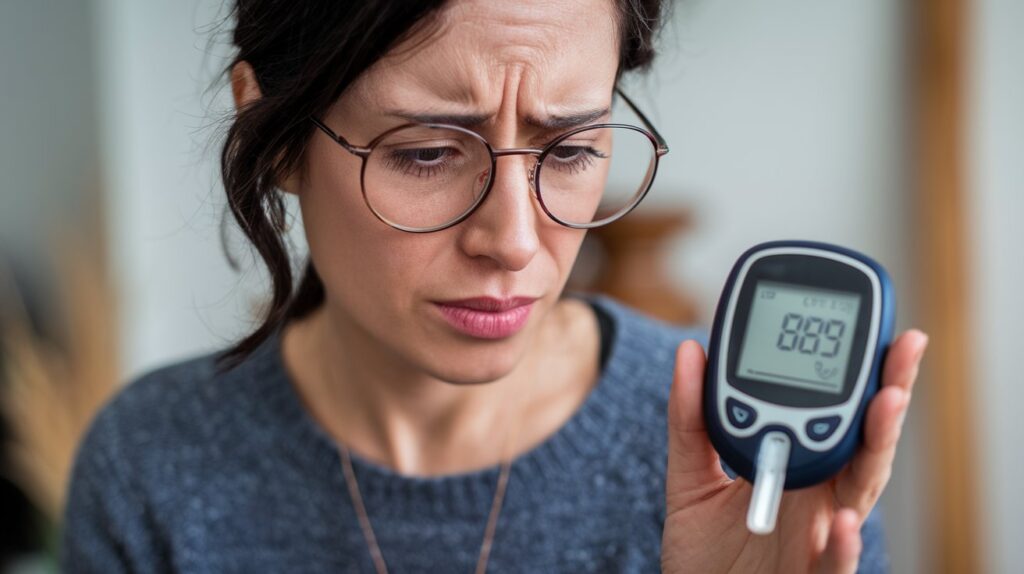 woman taking blood sugar level