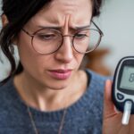 woman taking blood sugar level